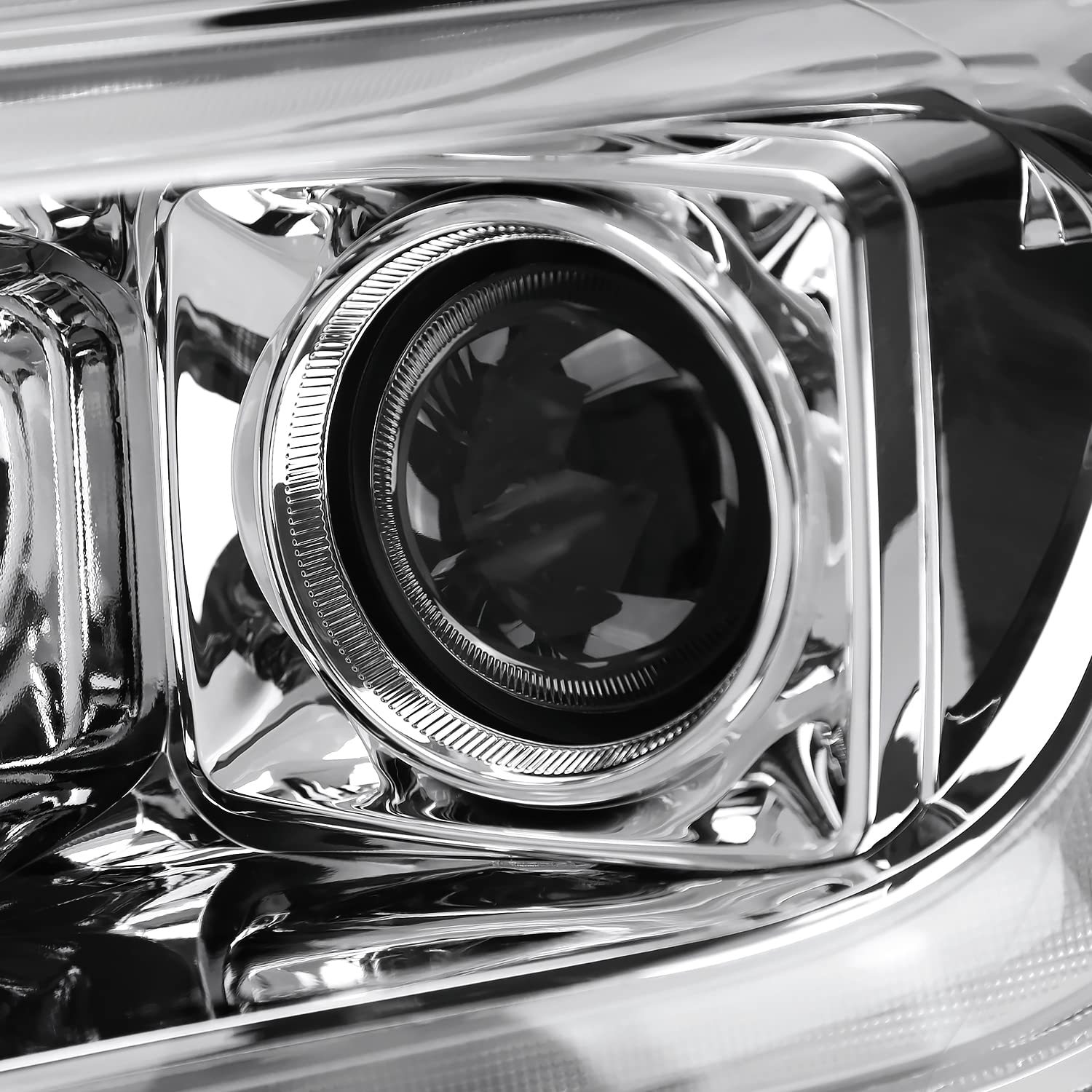 Chrome Sequential Projector Headlights SPEC-D TUNING Compatible with 2019-2022 Ford Ranger XL/XLT, Left + Right Pair Headlamps Assembly