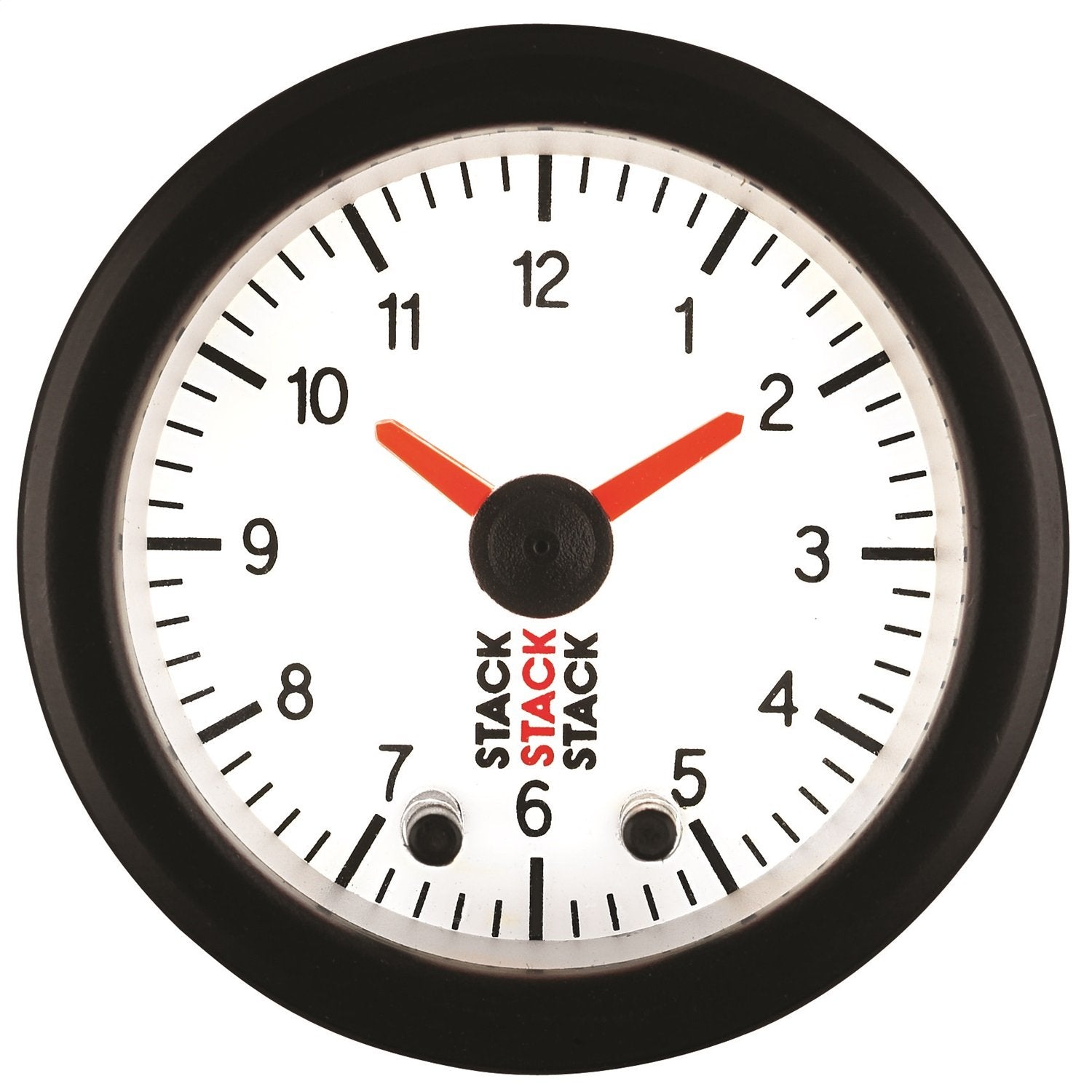 Stack Autometer Analog Clock Gauge - White