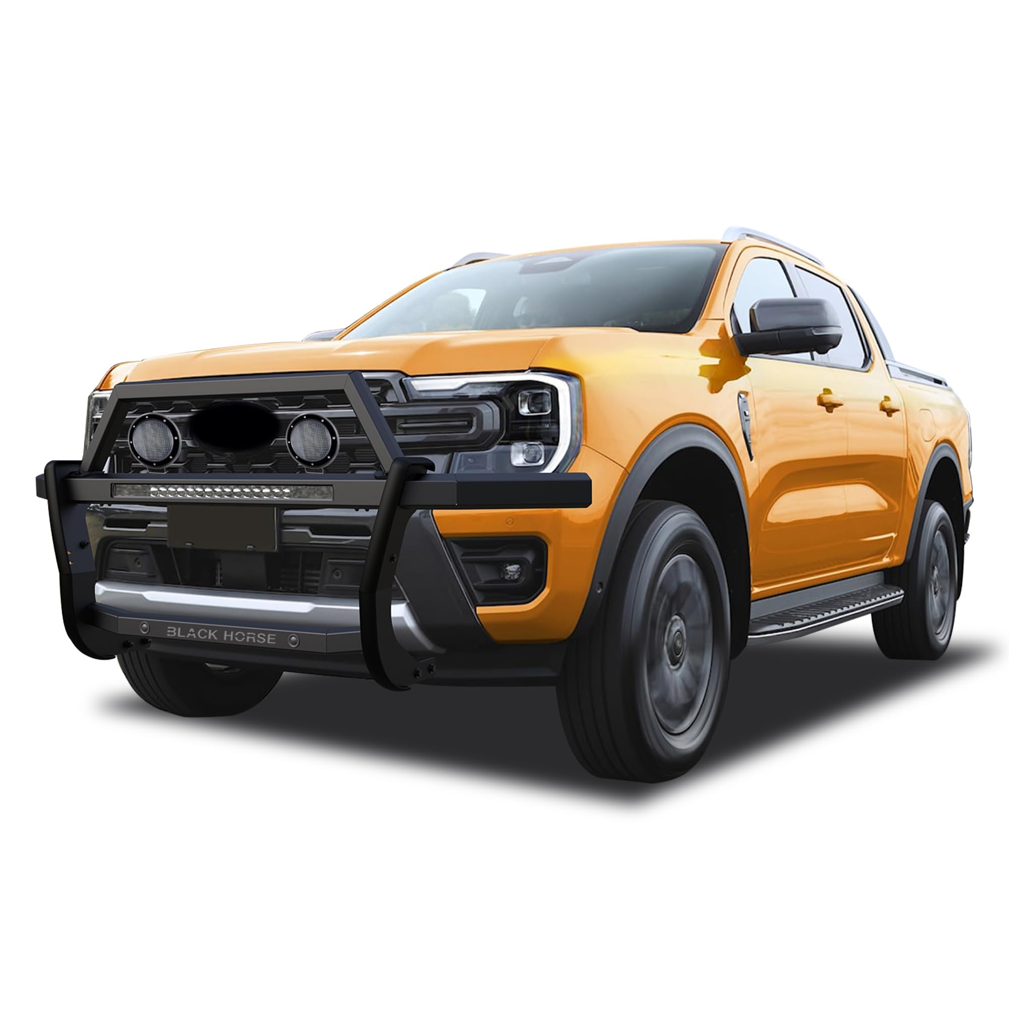 Rambler Black Horse Grille Guard Kit Modular Black Compatible with 2019-2023 Ford Ranger-RAGF10-K1PLFB