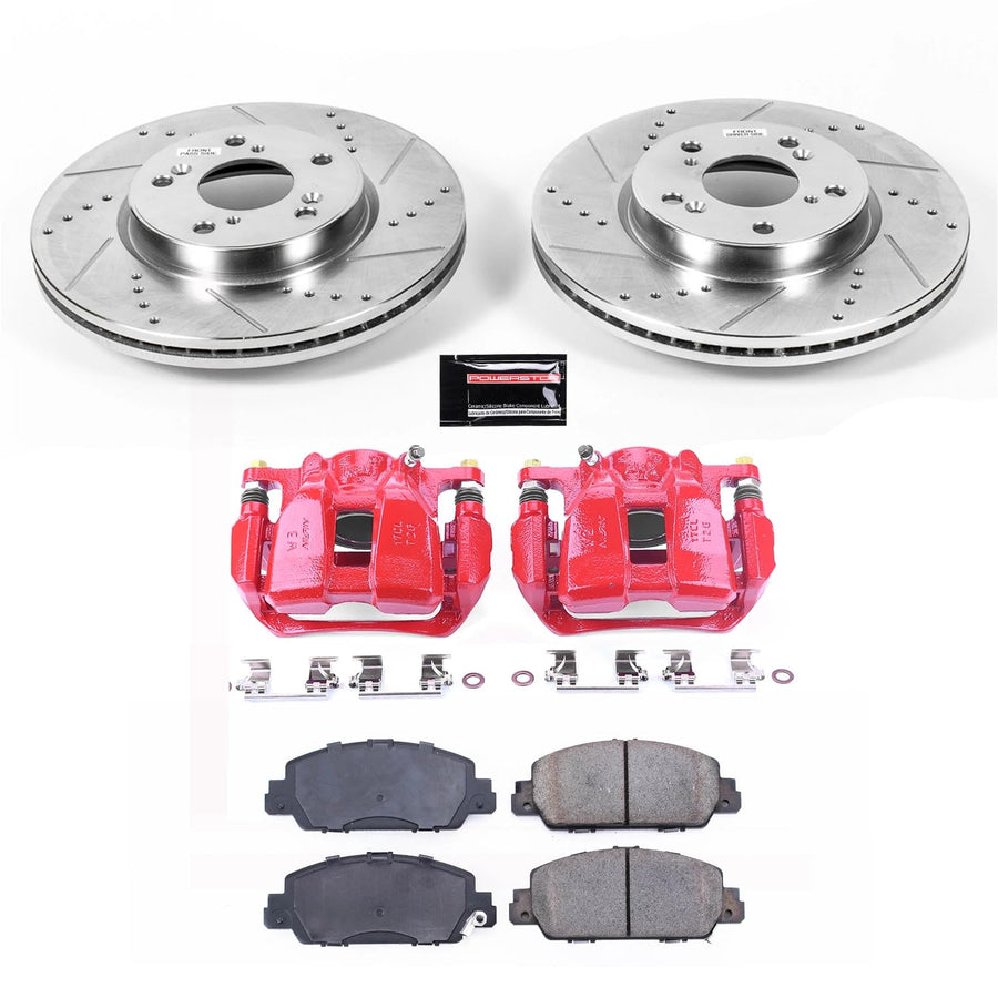 Power Stop Z23 Evolution Sport Front Brake Caliper Kit- Brake Pads, Brake Rotors and Brake Calipers