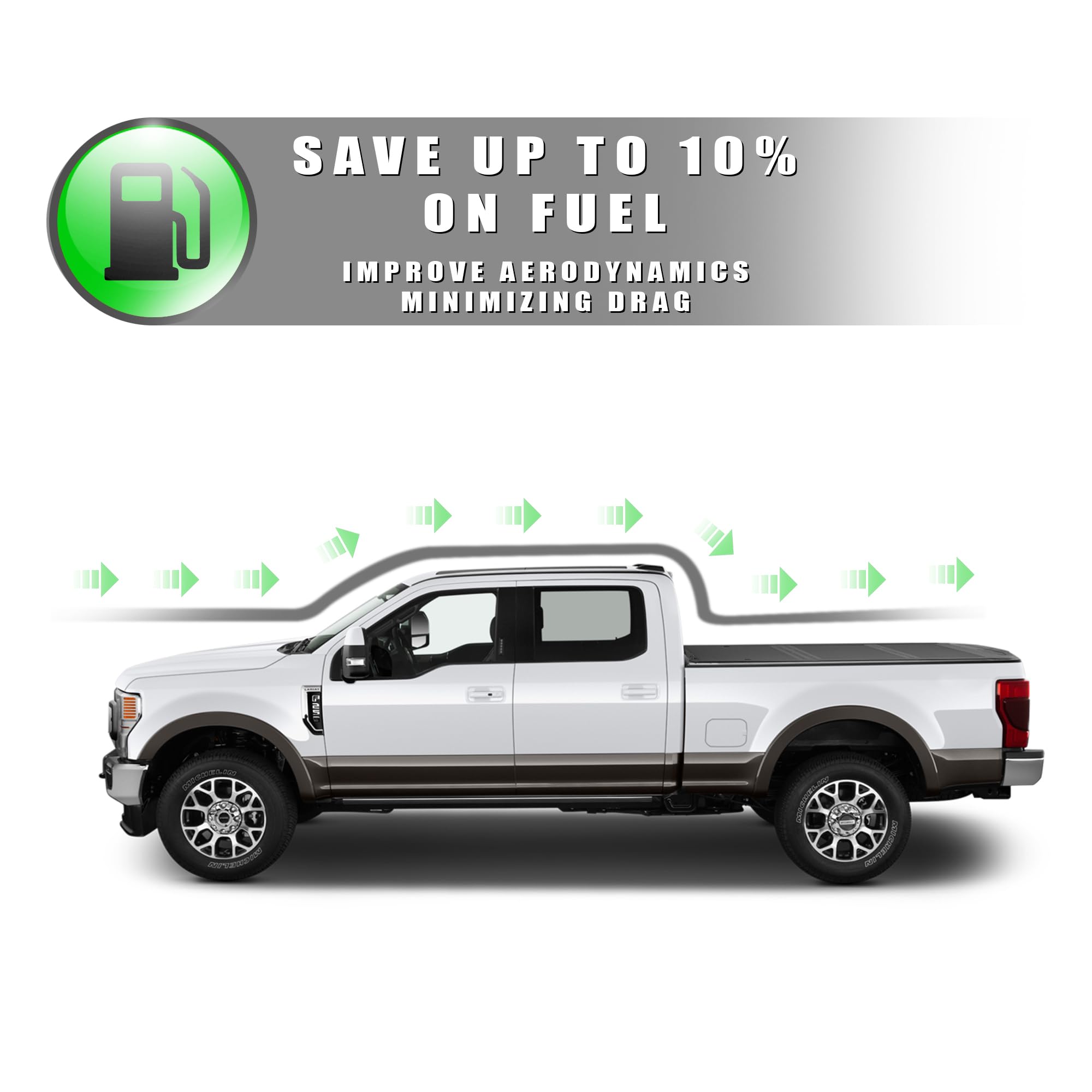 CoveRex TFX Series Armordillo USA Low Profile Hard Tri-Fold Truck Bed Tonneau Cover Fits 2017-2024 Ford F250 / F350 / F450 Superduty 6.75 Ft (81") Bed