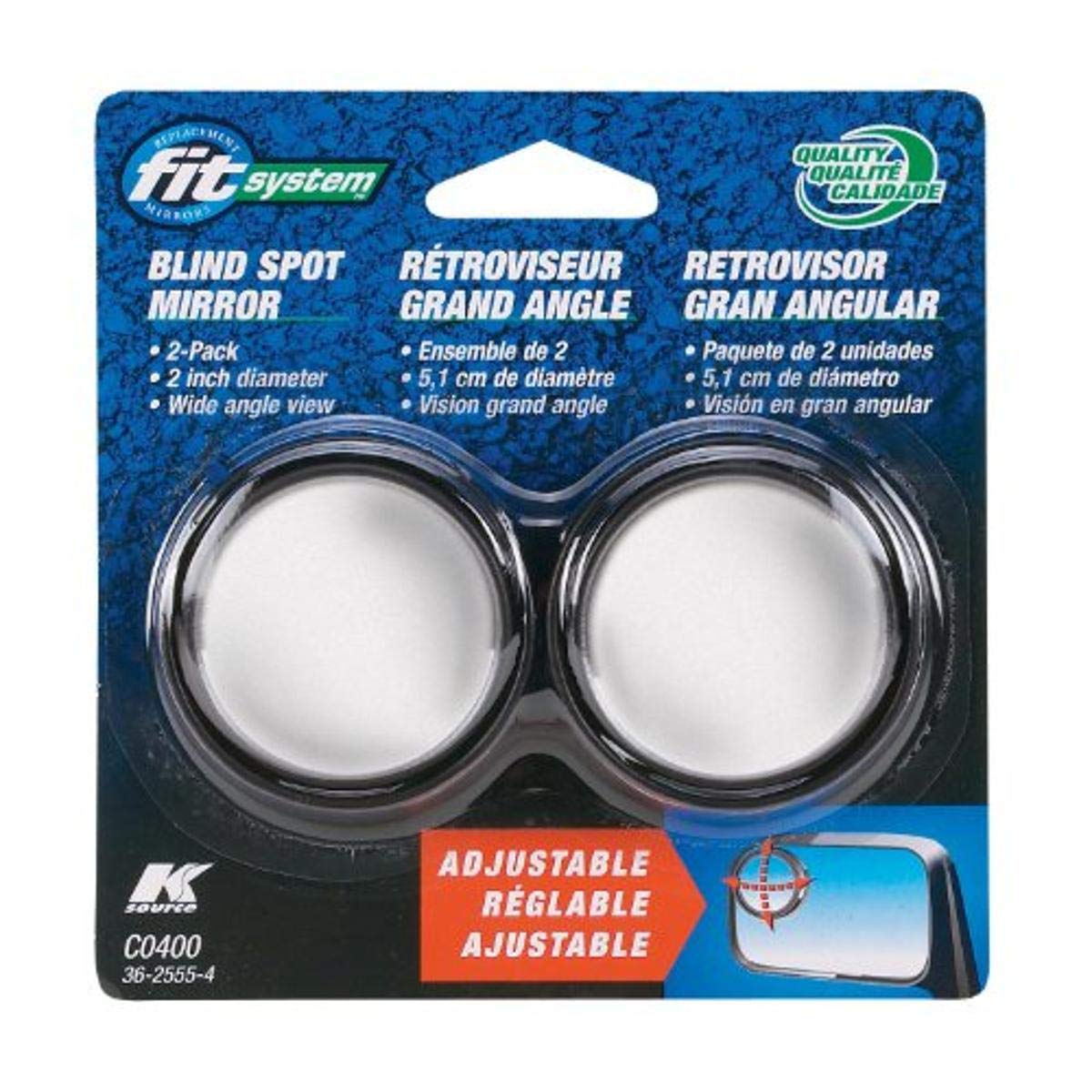 2" Round K Source Fit System, Adjustable Spot Mirror (2pcs)