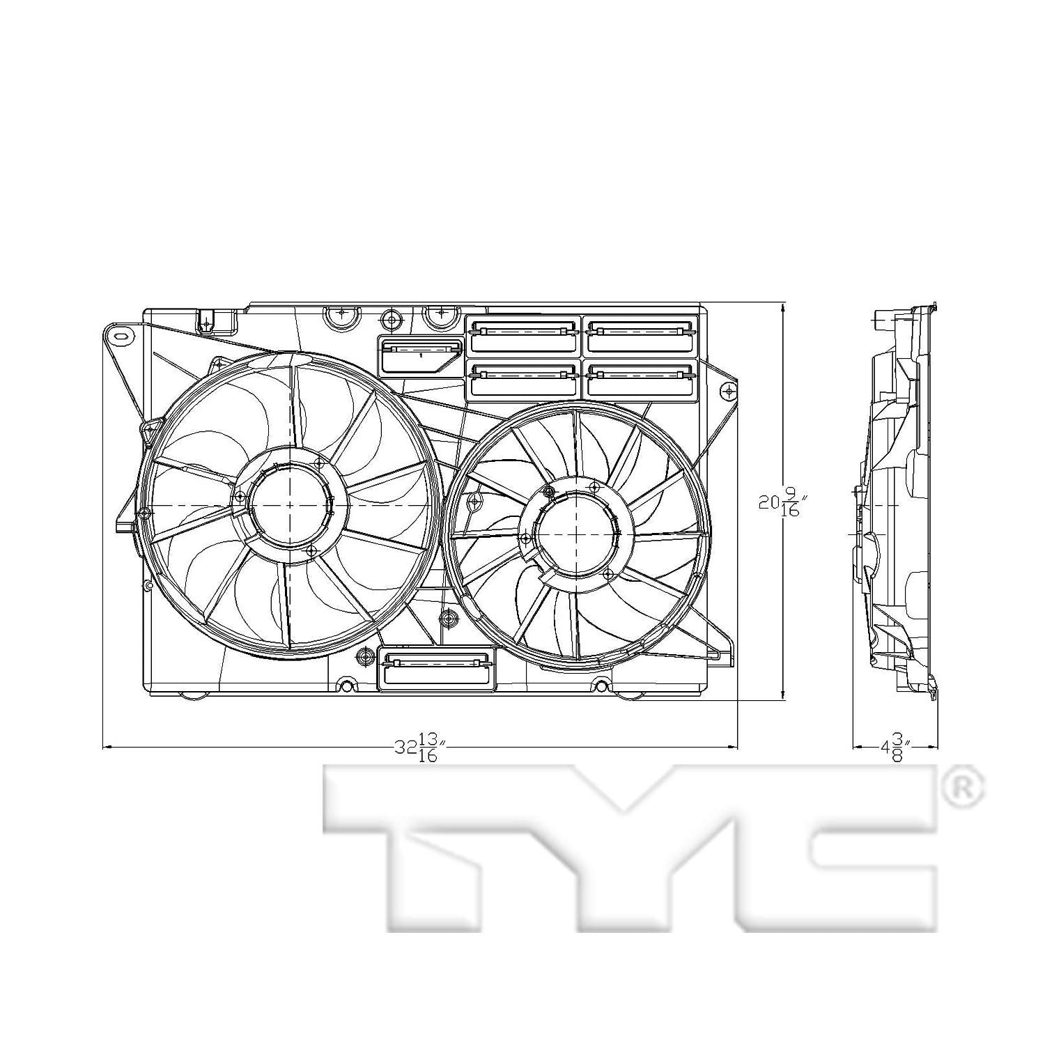 Cooling Fan Assembly TYC 623570 Compatible with 2013-2019 Ford Explorer