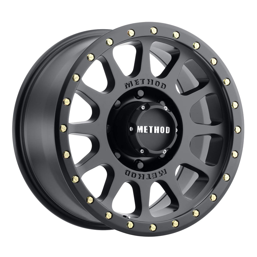 18x9" Method Race Wheels Matte Black 305 NV 8x6.5", 12mm offset 4.5" Backspace, MR30589080512N