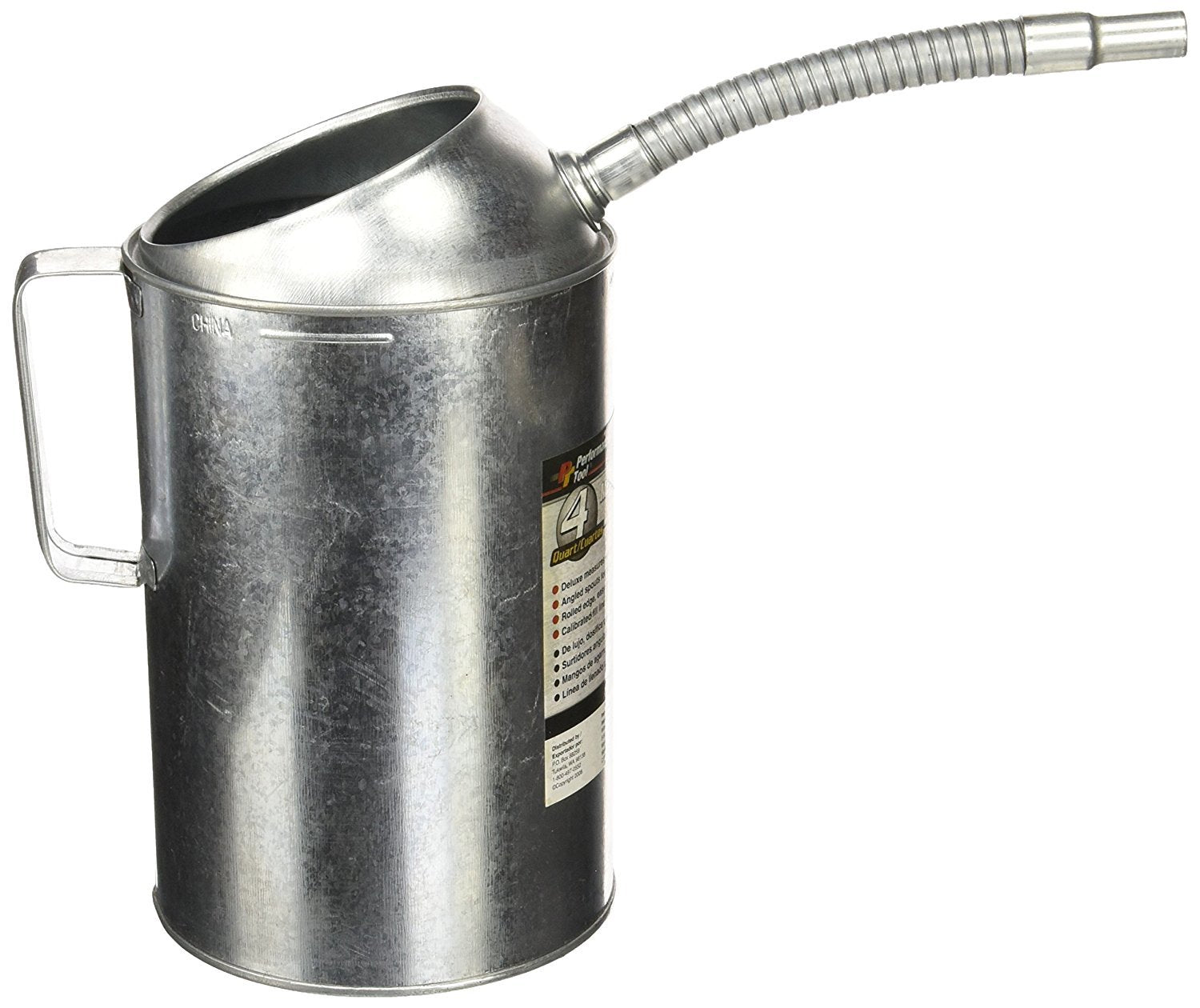4-Quart Performance Tool W54278 Galvanized Measuring Dispenser