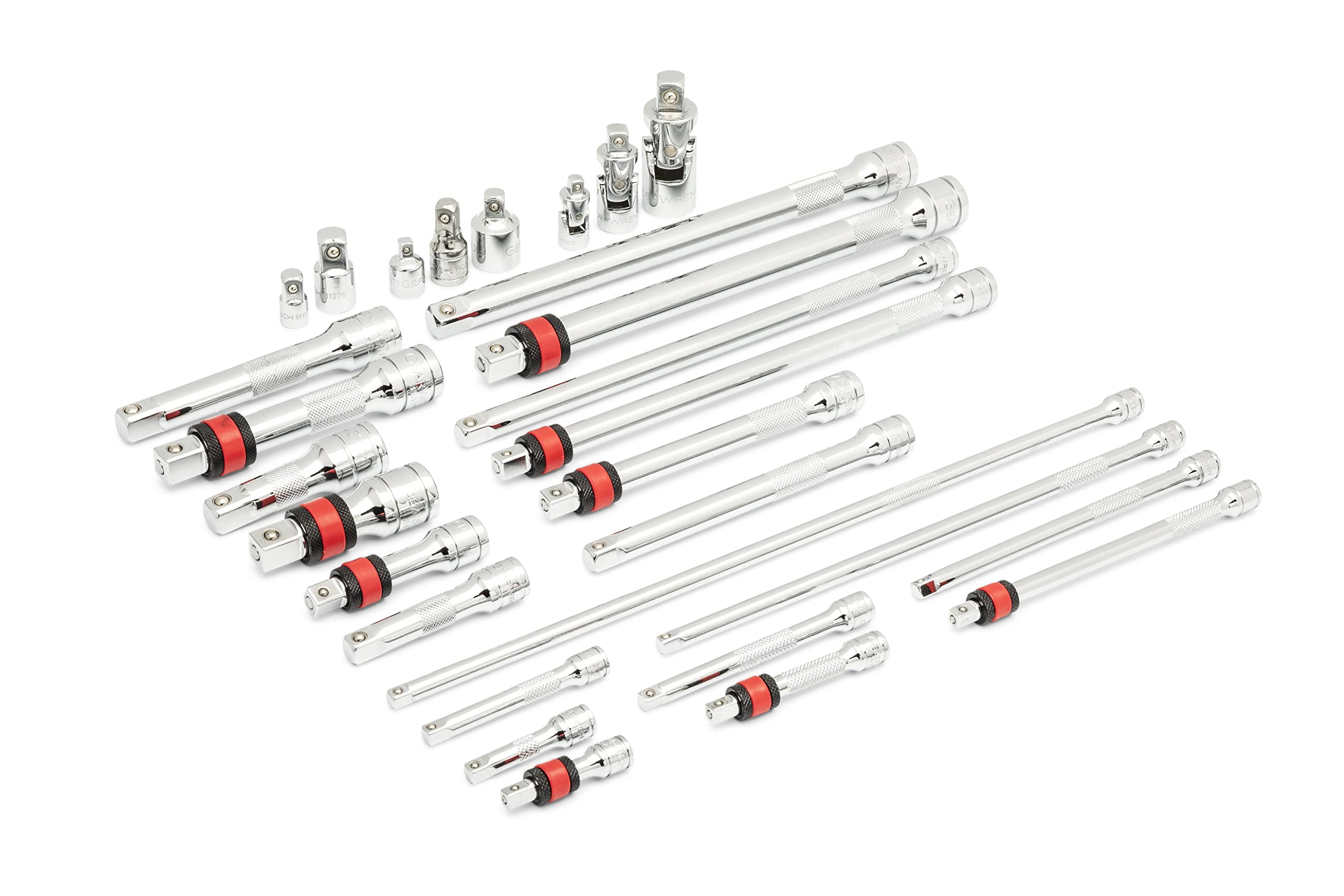 29 Piece GEARWRENCH 1/4", 3/8", 1/2" Drive Chrome Tool Accessories Set with EVA Foam Tray - 86523