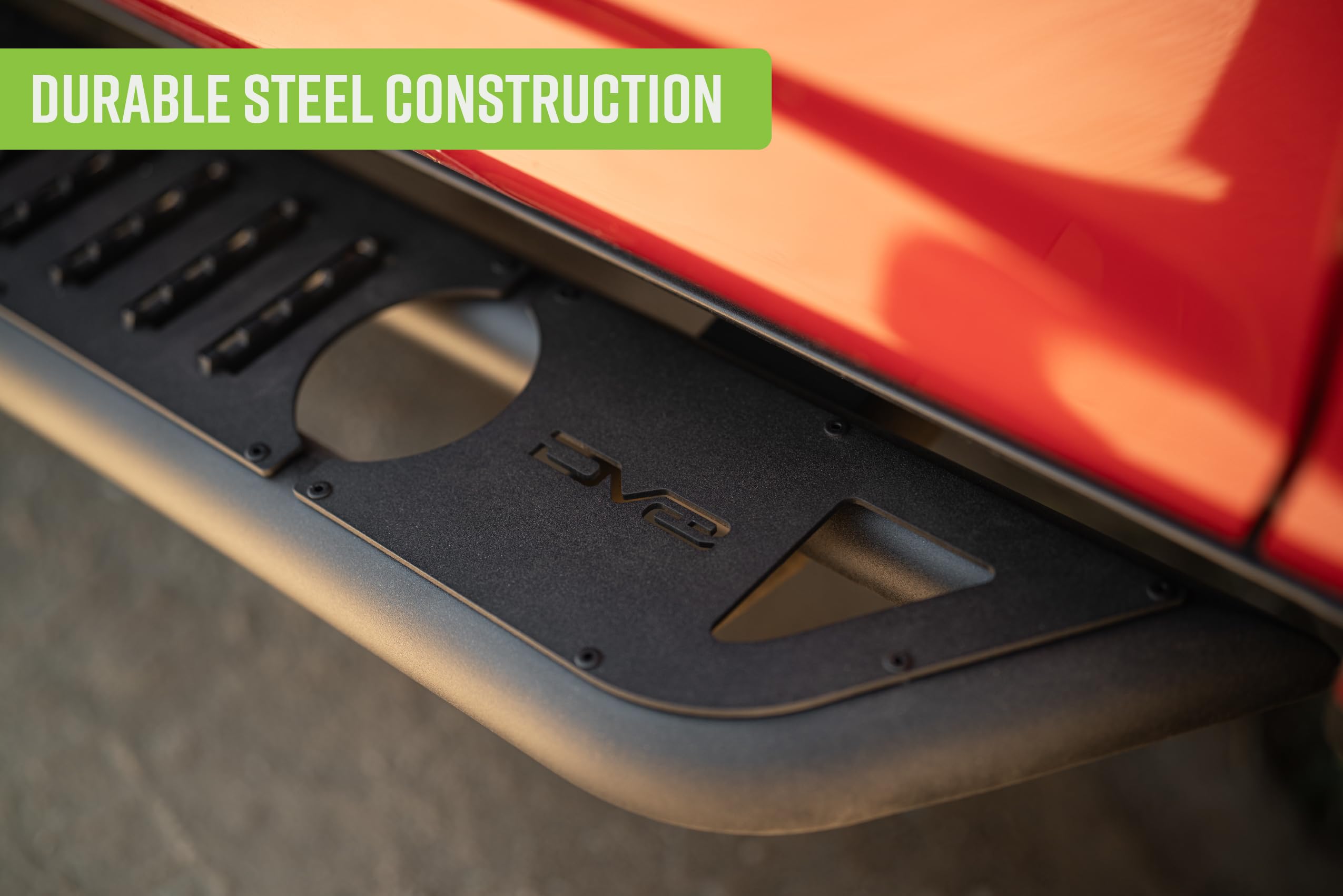 OE Plus DV8 Offroad Side Steps for 2010-2024 Toyota 4Runner | Anti-Slip Design | Provides Protection from Light Trail Debris | Retains OEM Ground Clearance | Fully Bolt-On Installation | Steel
