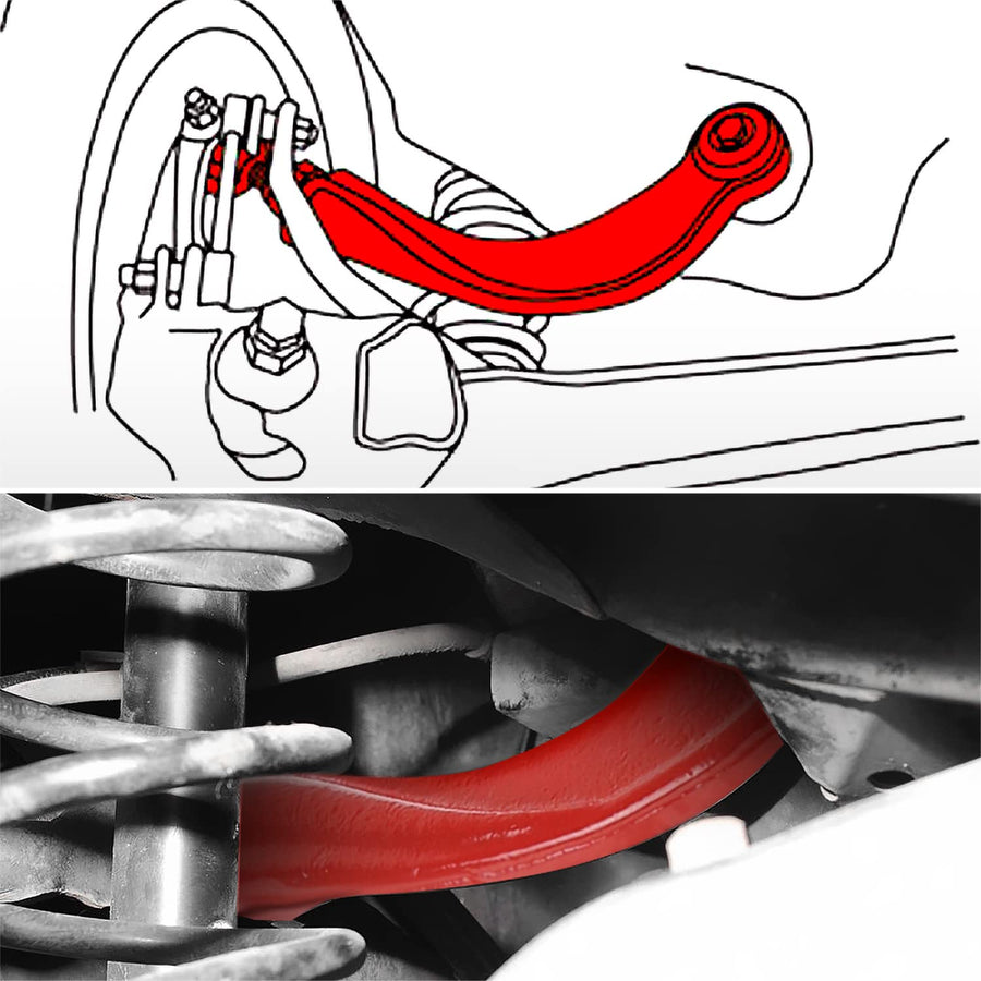 Rear Upper Suspension Camber Kit Pair Spec-D Tuning Compatible with 2004-2013 Mazda 3 5, 2000-2018 Ford Focus