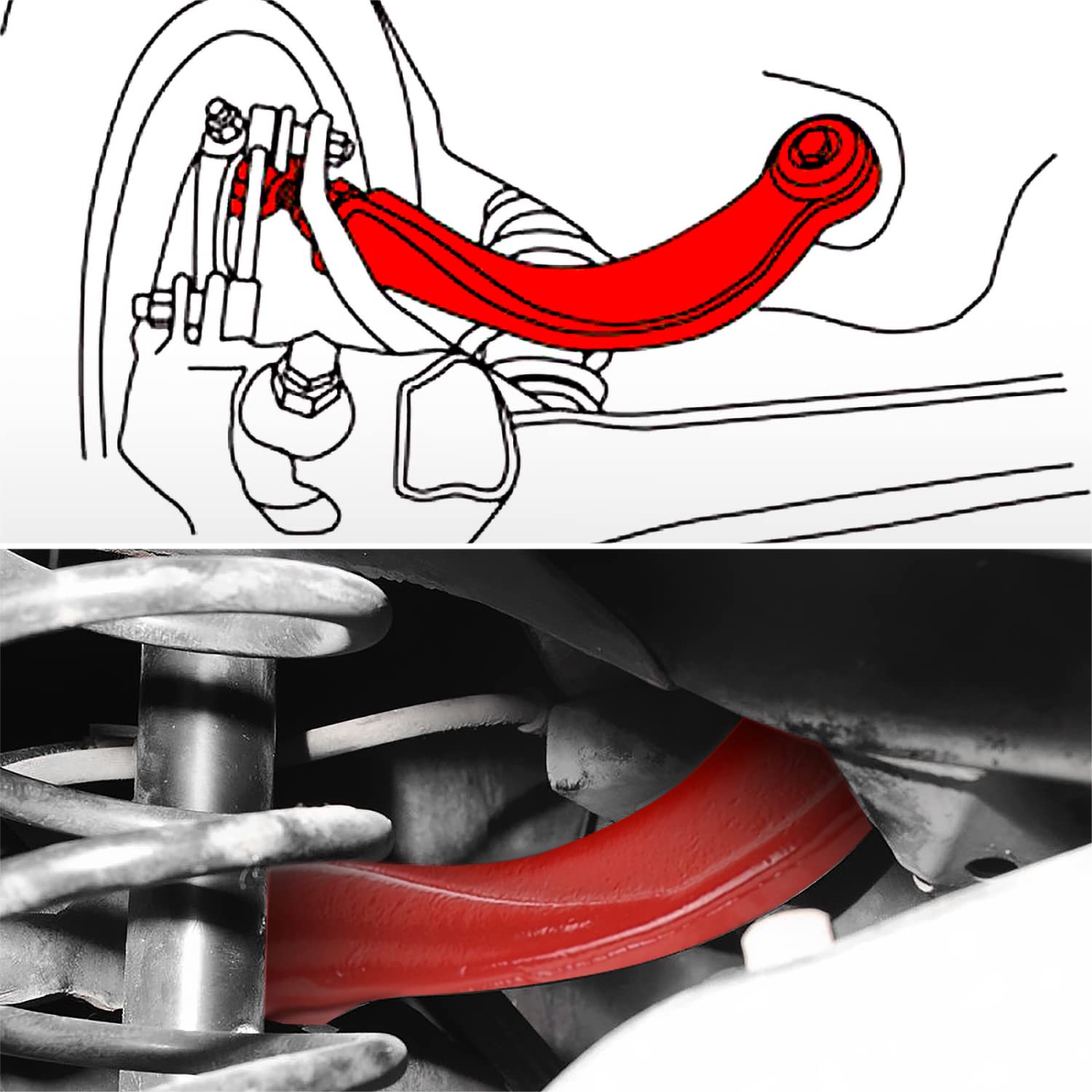 Rear Upper Suspension Camber Kit Pair Spec-D Tuning Compatible with 2004-2013 Mazda 3 5, 2000-2018 Ford Focus