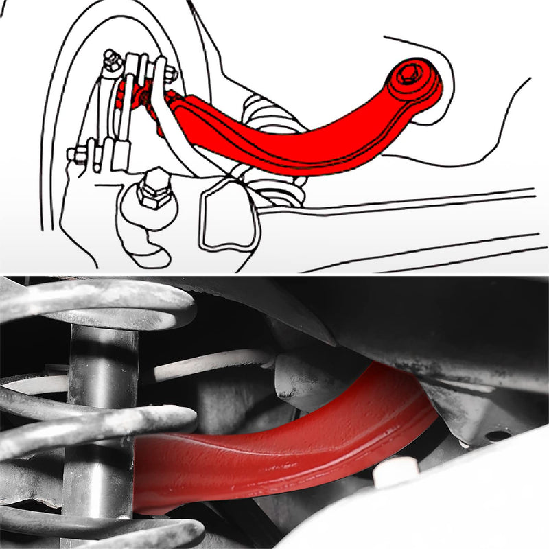 Rear Upper Suspension Camber Kit Pair Spec-D Tuning Compatible with 2004-2013 Mazda 3 5, 2000-2018 Ford Focus