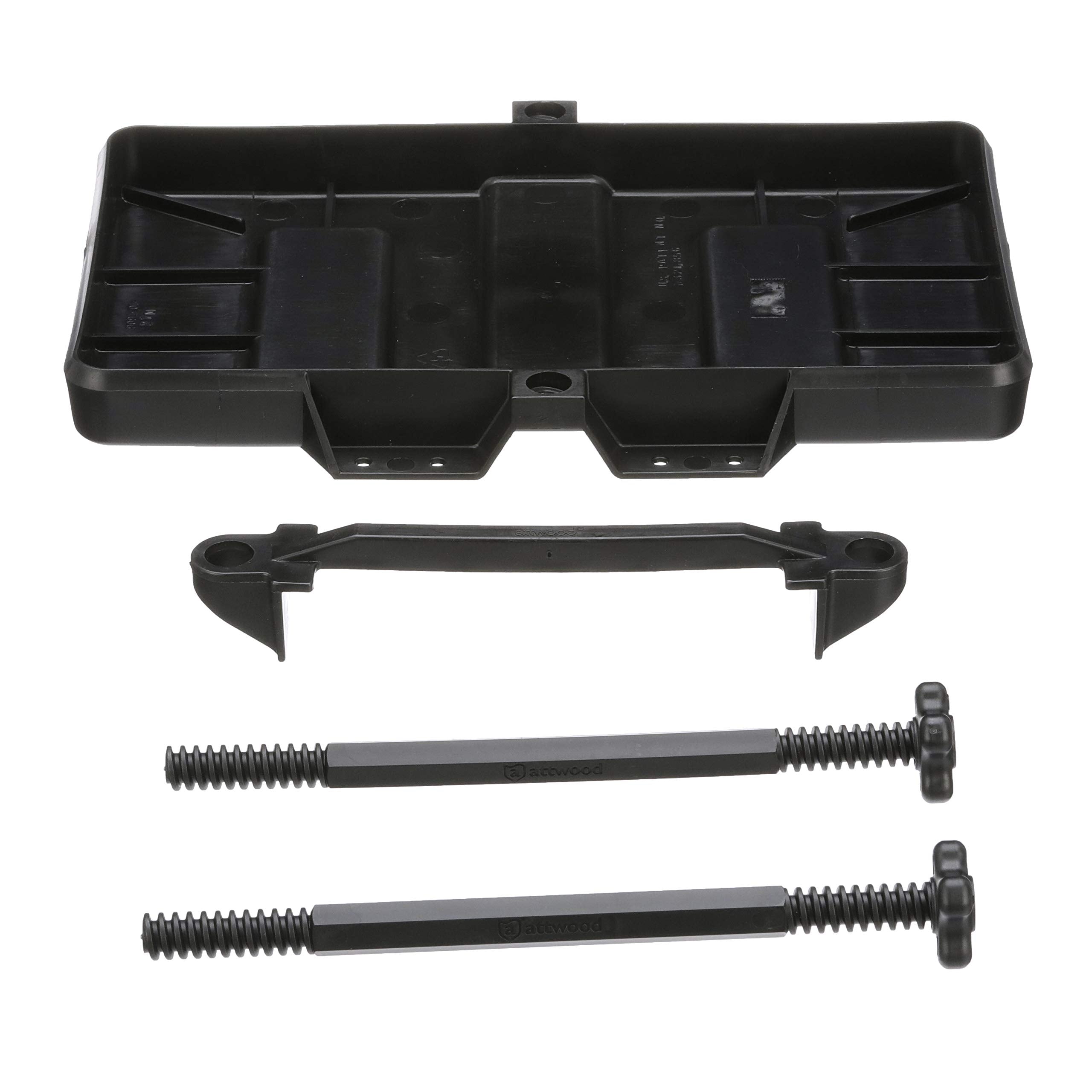 Adjustable Attwood 9098-5 Heavy-Duty Battery Tray, Adjustable to 9.5 Inches Tall, for 27 Series Batteries, Black Plastic