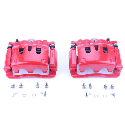 Power Stop S4920 Rear Pair of High-Temp Red Powder Coated Calipers for Ford F-250 Super Duty 2005-2007, Ford F-350 Super Duty 2005-2007 [Model Specific]