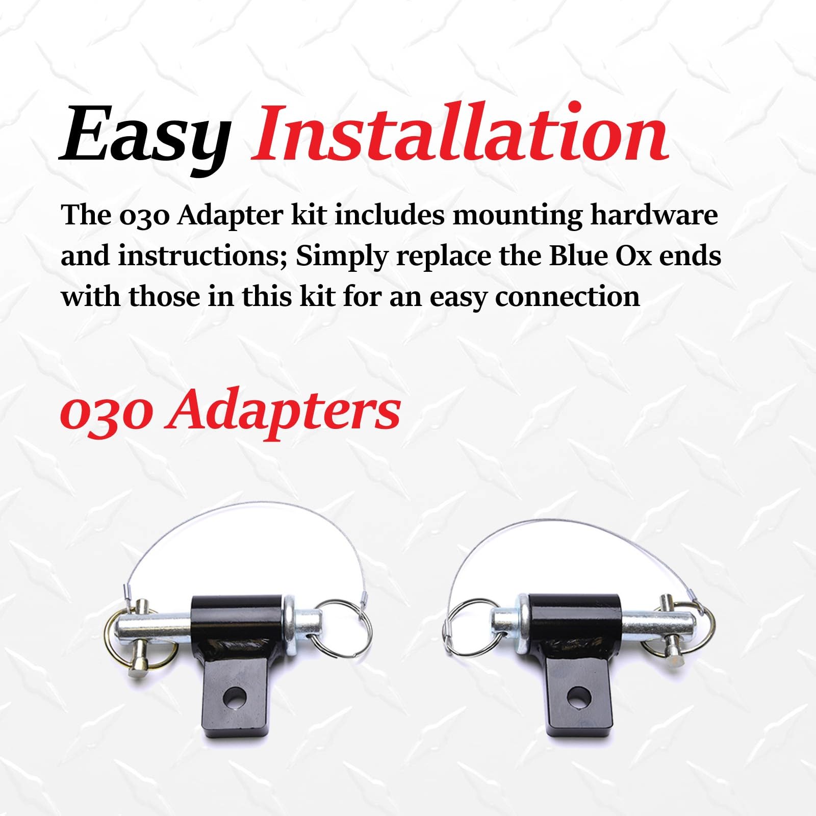 Roadmaster 030 Blue Ox Tow Bar Pair of Steel Adapters to RM Baseplate | Durable Powder-Coated | Direct and Crossbar Compatible | Motorhome Mounted Only | Easy Installation