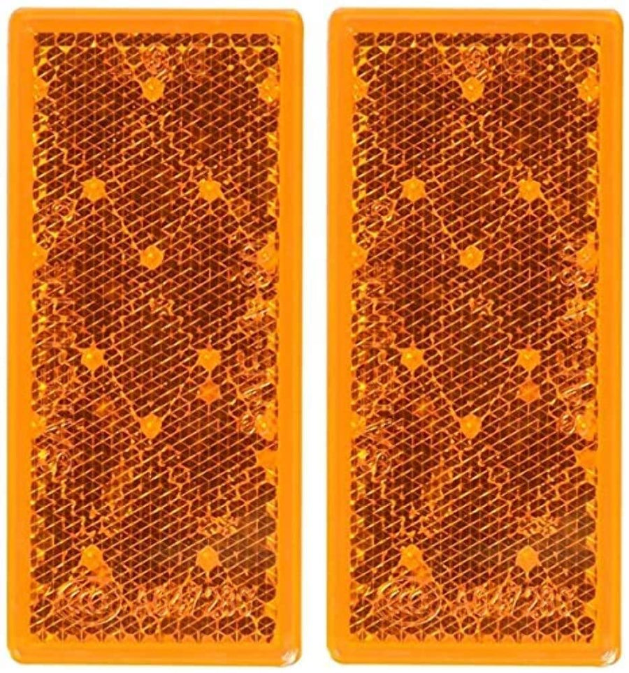 RECTANG. REFLECTOR QUICK MOUNT -- AMBER -- 2 PK