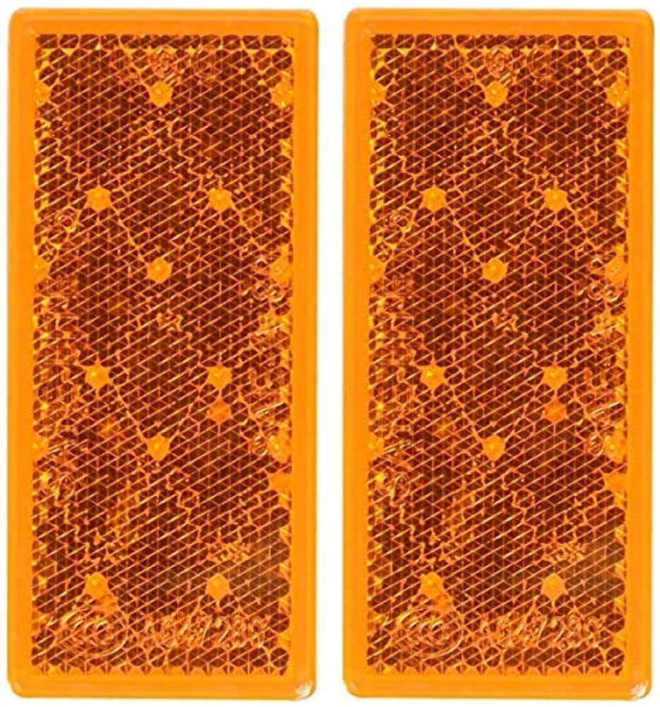 RECTANG. REFLECTOR QUICK MOUNT -- AMBER -- 2 PK