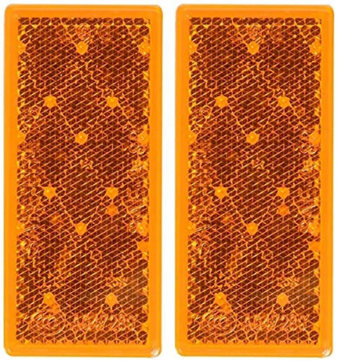 RECTANG. REFLECTOR QUICK MOUNT -- AMBER -- 2 PK