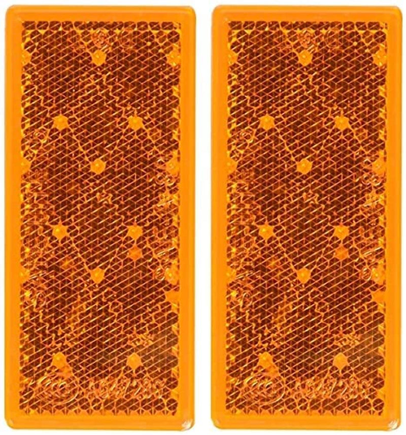 RECTANG. REFLECTOR QUICK MOUNT -- AMBER -- 2 PK