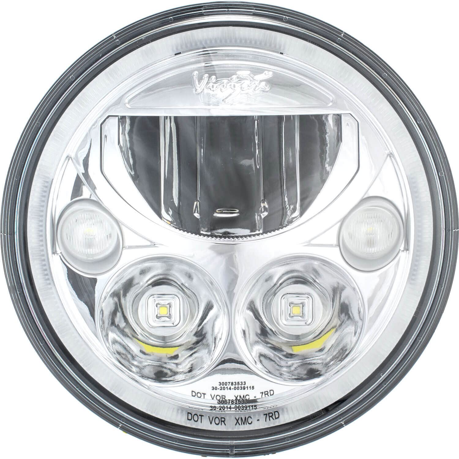 7" Single Round Amber Halo Vx Series Led Headlight W/Low-High-Halo