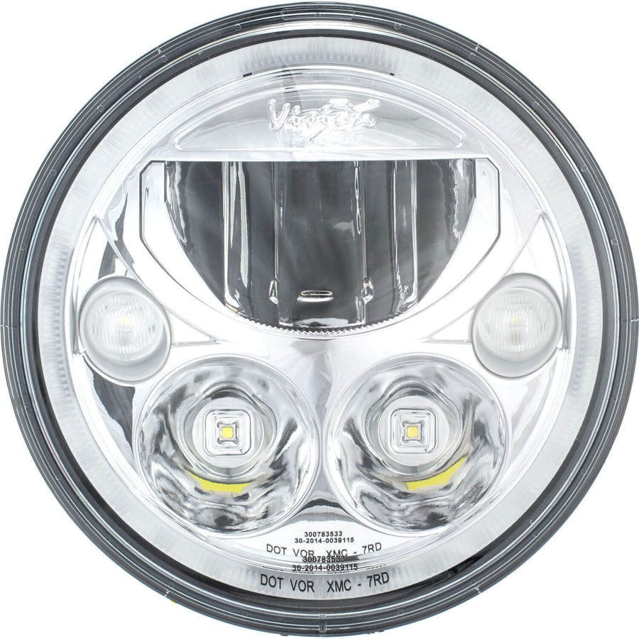 7" Single Round Amber Halo Vx Series Led Headlight W/Low-High-Halo
