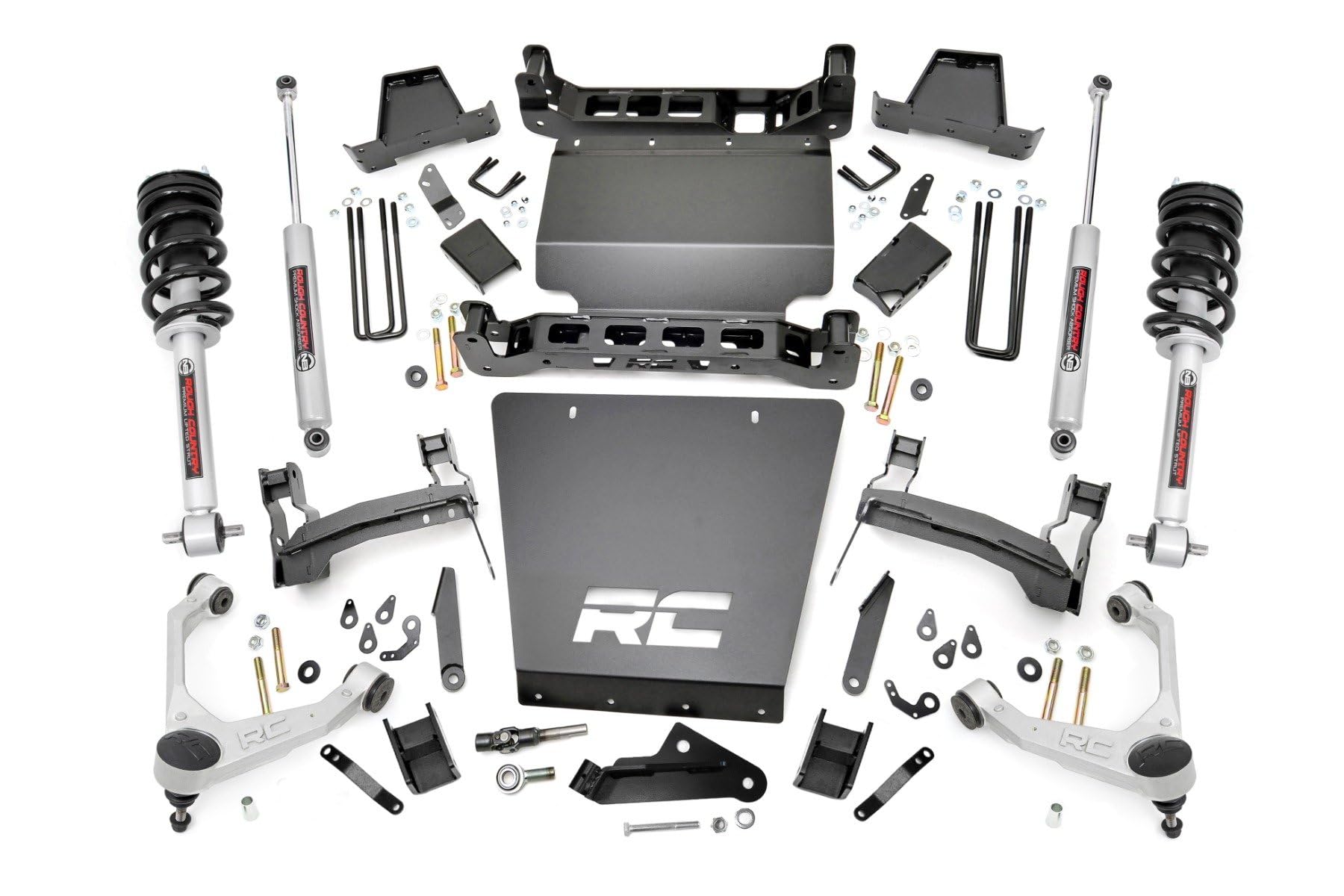 7" Lift Kit Rough Country with N3 Struts/N3 Rear Shocks for Chevy Silverado & GMC Sierra 1500 (2016-2018 w/Stamped Steel Control Arms)