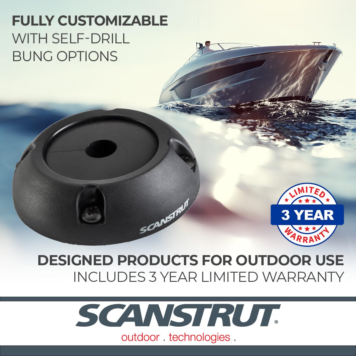 Cable Seal Scanstrut DS40-P-BLK for Connectors Up to 40mm, Cables 12-15mm - Black
