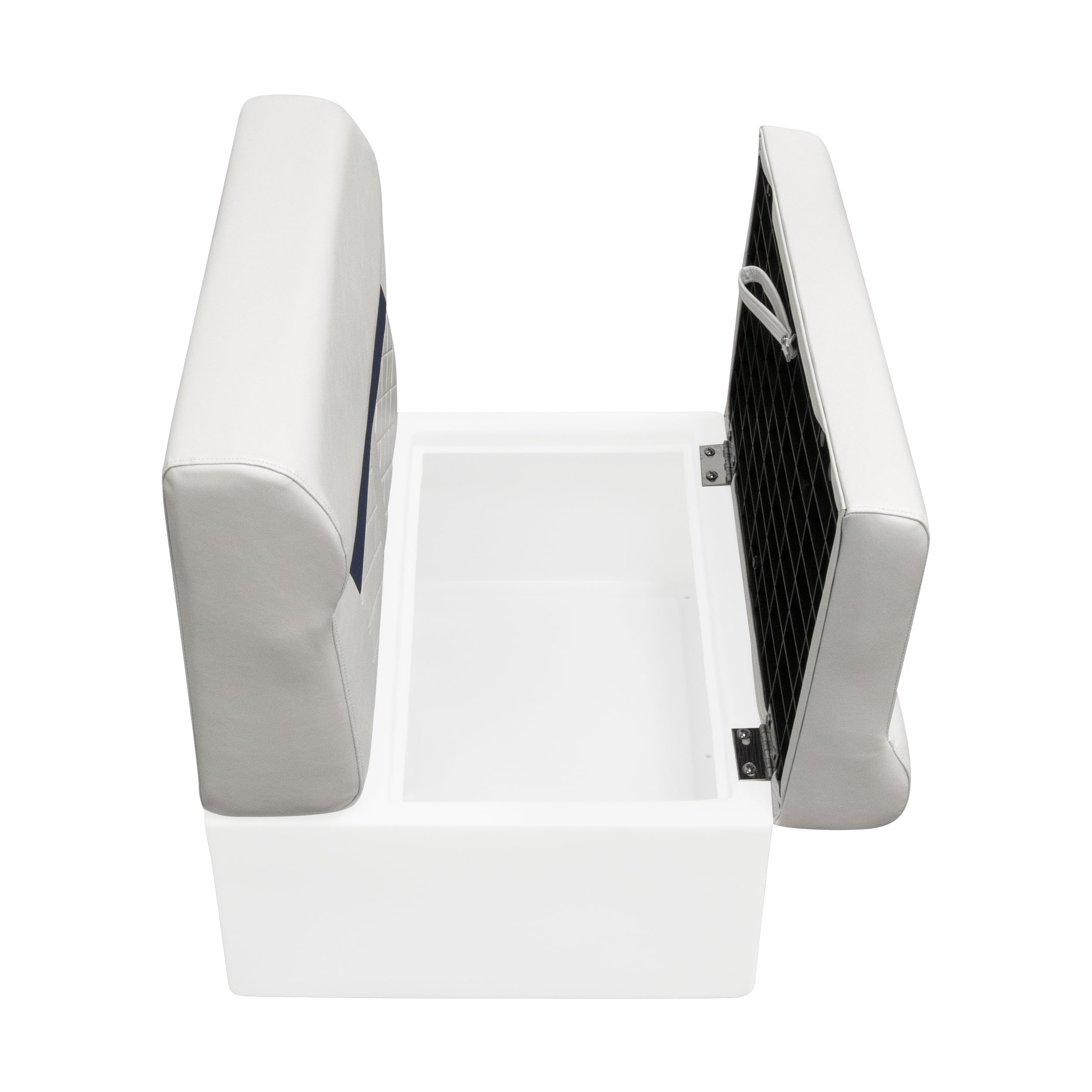 28" Wise DLX95-1904 Pontoon Bench Cushion Set - White/Mariner Blue DLX Series