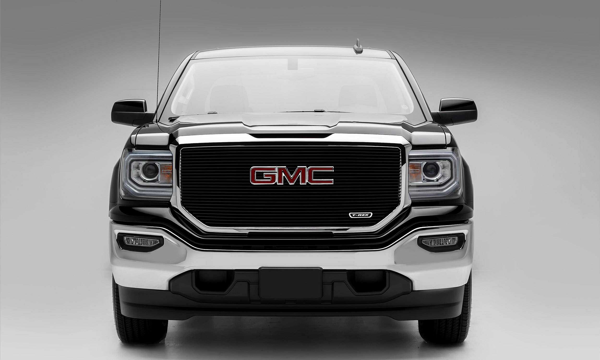 2016-2018 Sierra 1500 T-Rex Grilles Laser Billet Grille, Black, 1 Pc, Insert, with Logo Cutout - PN #6202131