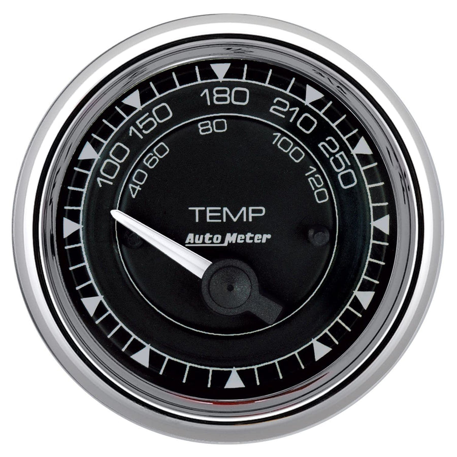 Water Temp Gauge Auto Meter 9737, 100-250 °F, Chrono Chrome