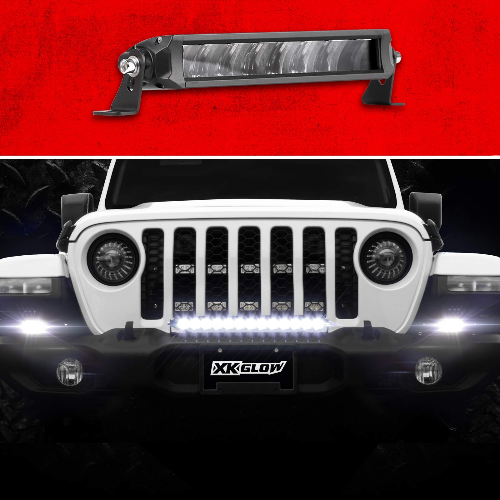 10in XKGLOW 2nd Gen Razor Light Bar High Beam Driving…