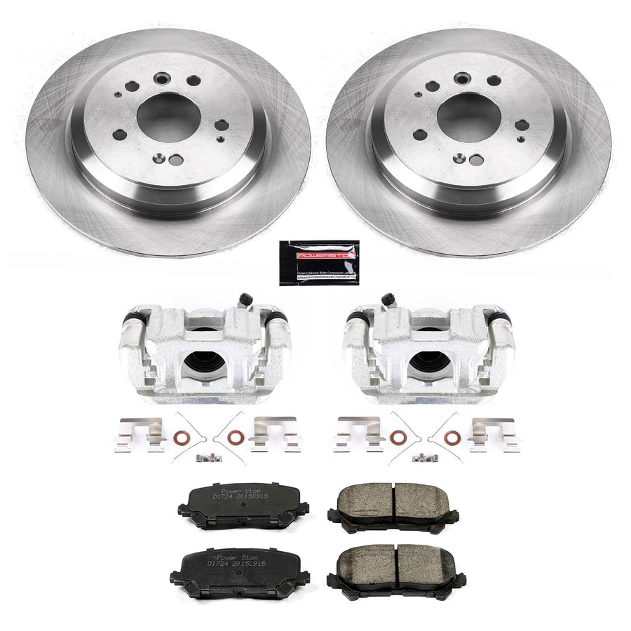 Power Stop KCOE7727 Replacement Autospecialty Rear Caliper Kit-Rotors, Ceramic Brake Pads, Calipers For Honda Pilot 2016-2021, Honda Ridgeline 2017-2020 [Model Specific]