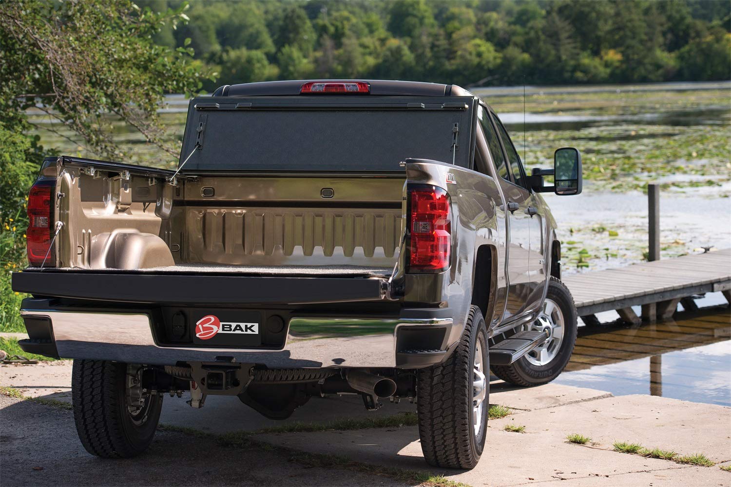 BAK BAKFlip FiberMax Hard Folding Truck Bed Tonneau Cover | 1126227RB | Fits 2019 - 2026 Dodge Ram 1500 With 5' 7" Ram Box Bed (66.75")
