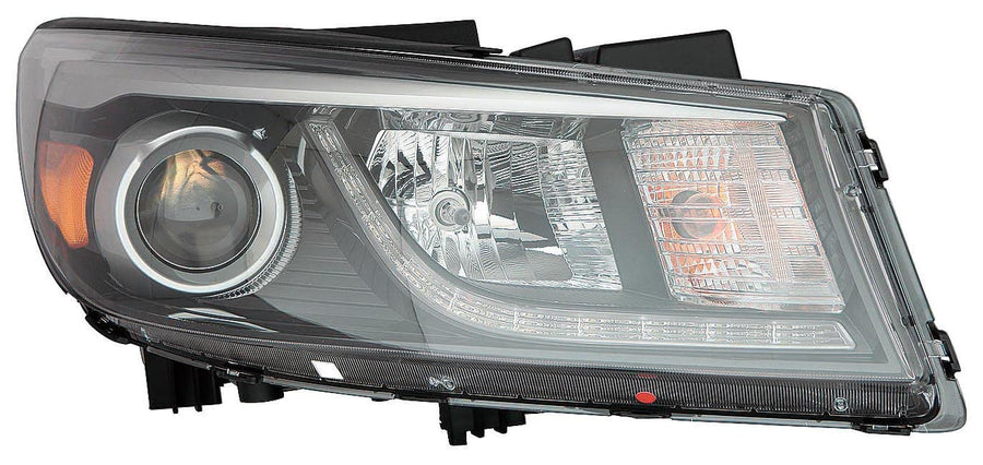 Kia Sedona 15-18 Headlight Halogen with Day time Running Light JEWELED LED SX/SXL/Limited Passenger Side CAPA | DOT Certified 92102 A9130 | KI2503182C