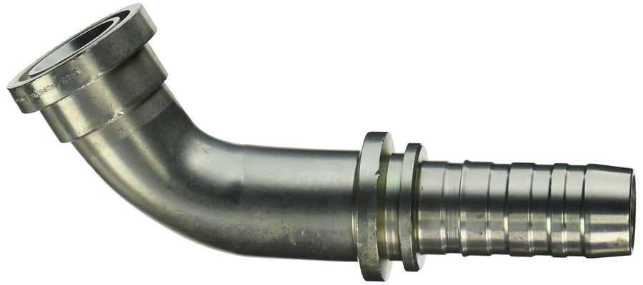 Gates GlobalSpiral 20GS-20FLH60M Couplings, Code 62 O-Ring Flange Heavy, Zinc Plated Carbon Steel, 7.32", 60° Bent Tube, 1 1/4" ID