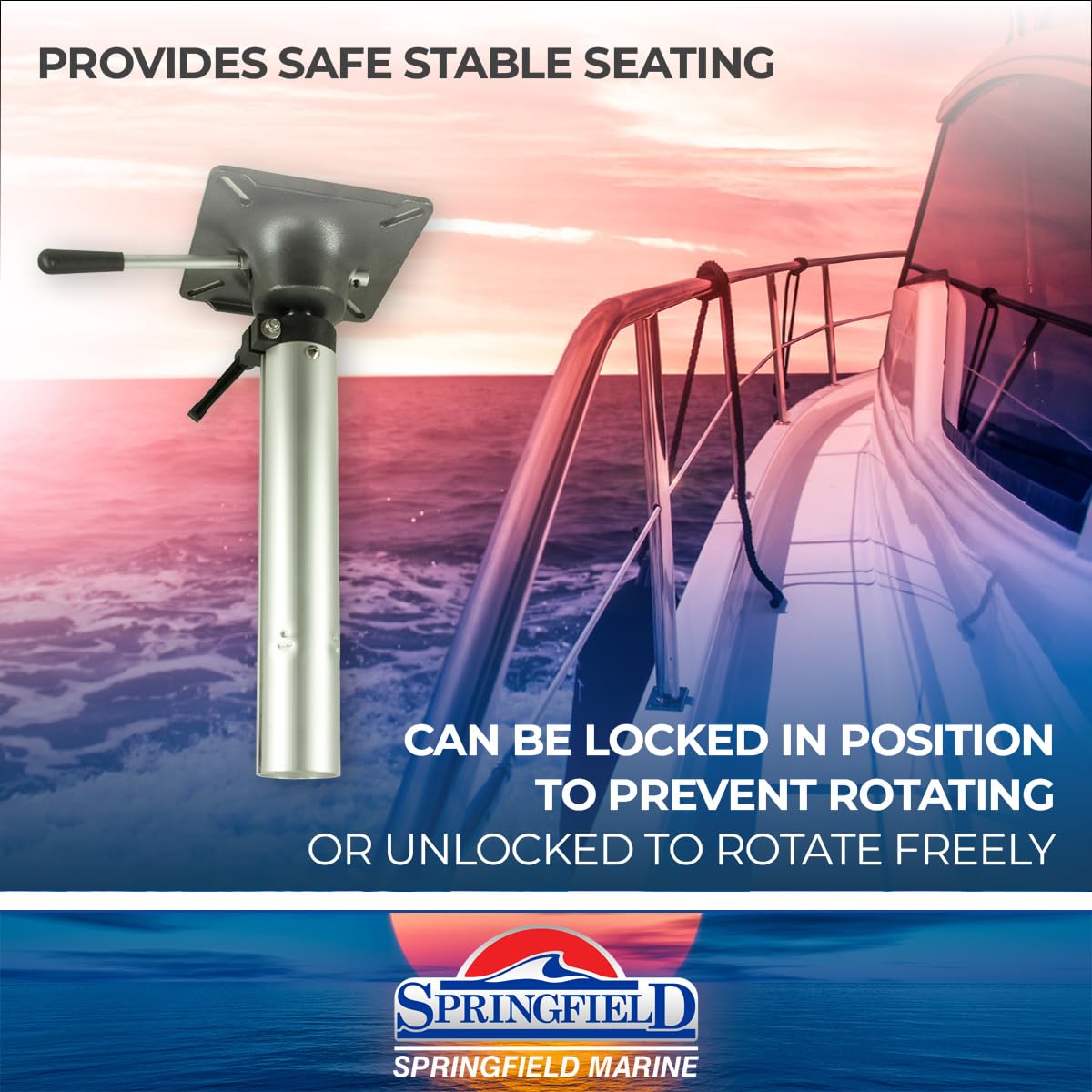 Plug-In Springfield Power-Rise Air-Ride Pedestal - 14-1/4" - 21" Adjustment 1300901
