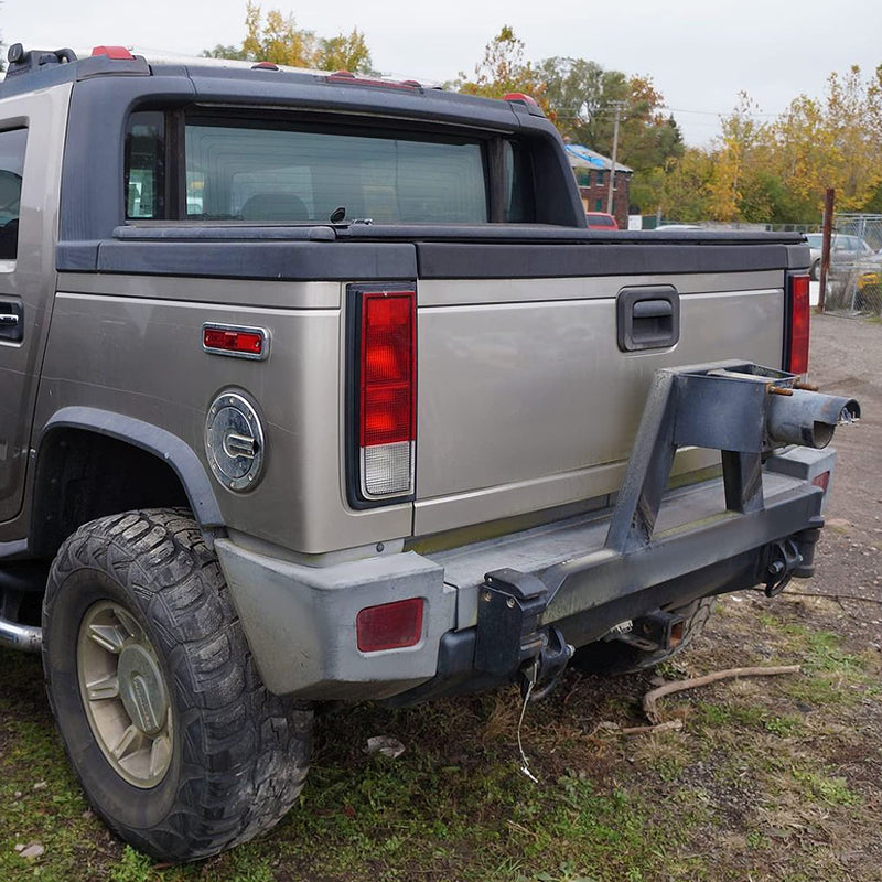 Black Tailgate Molding Cap Protector Spec-D Tuning ABS Spoiler Cover Compatible with 2005-2009 Hummer H2 SUT