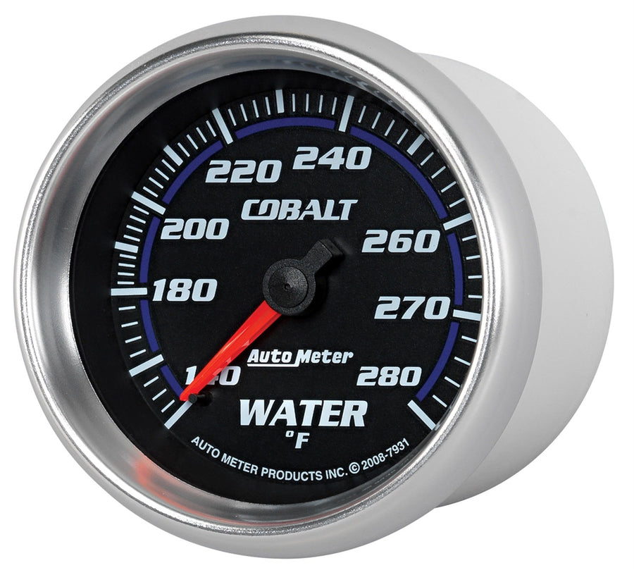 Auto Meter Cobalt 2-5/8" 140-280 Degree F Mechanical Water Temperature Gauge 7931