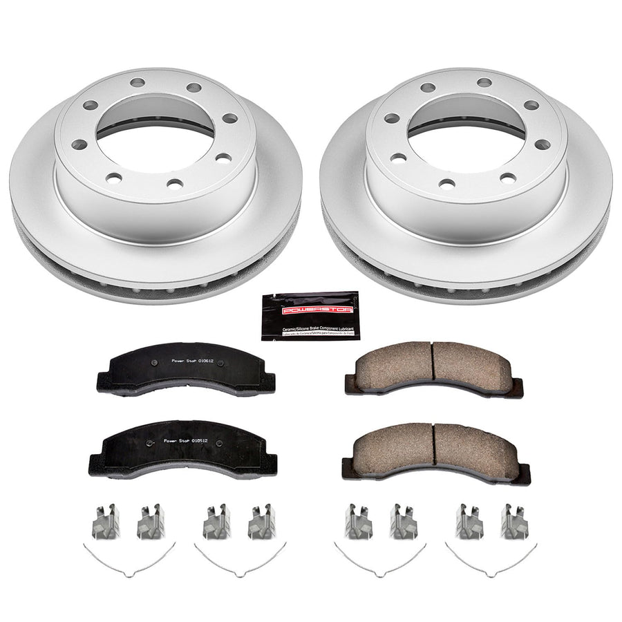 Power Stop CRK1905 Brake Rotor & Coated Ceramic Brake Pads- front For Ford Excursion 2000-2005, Ford F-250 Super Duty 1999-2004, Ford F-350 Super Duty 1999-2004 [Model Specific]