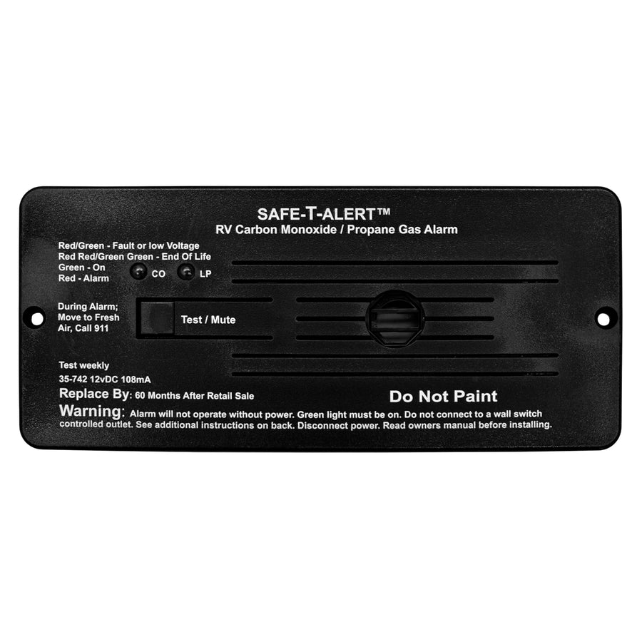 Dual LP/CO Alarm - Safe T Alert - Flush Mount Black - 35-742-BL