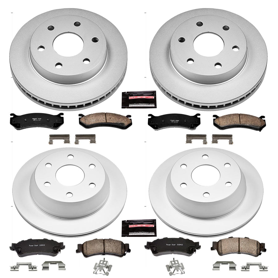 Power Stop Coated Brake Rotor & Ceramic Brake Pads- front CRK2010 & rear