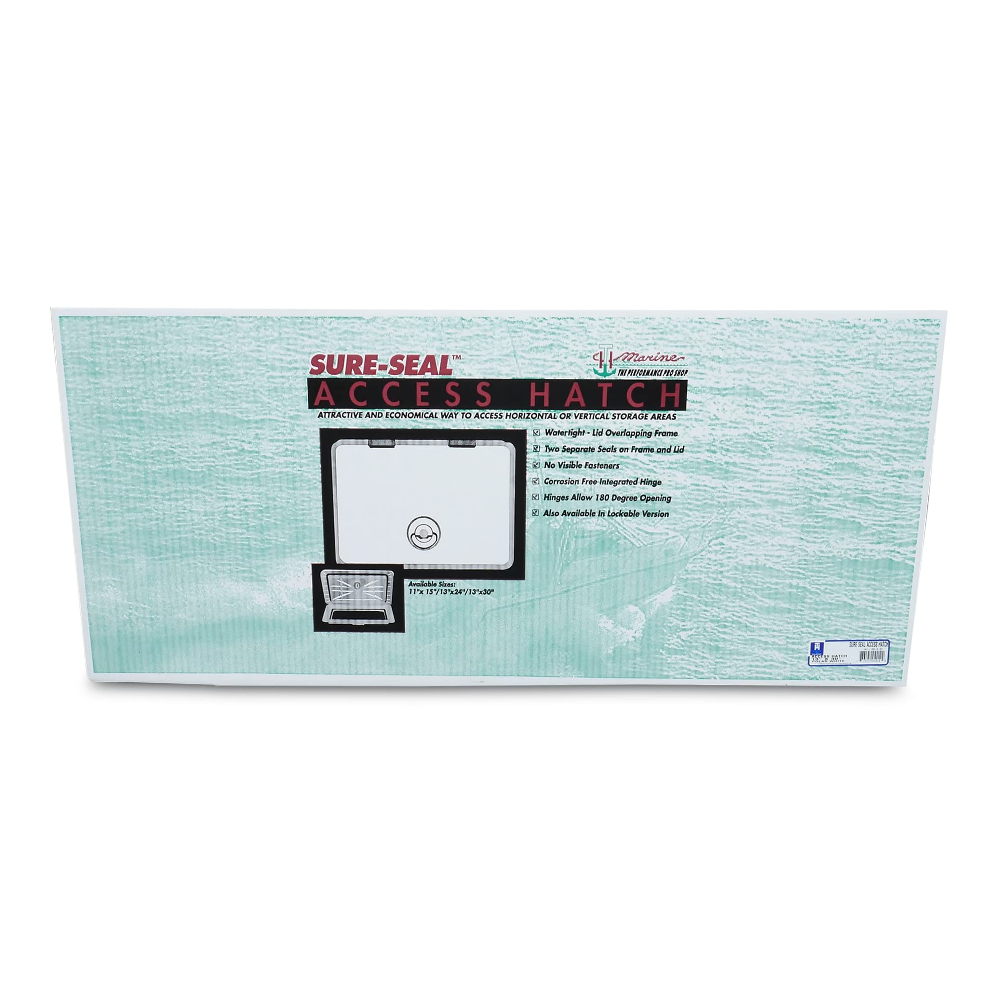 Marine T-H Sure-Seal Boat Hatch - Locking Access Hatch Lid for Boat Deck Storage - Dual Seals Provide a Watertight Compartment - 13" x 30", Polar White