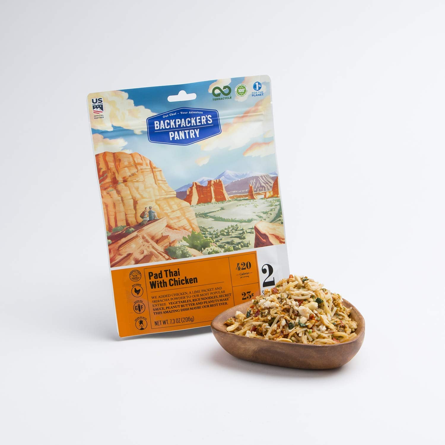 Pad Thai with Chicken Backpacker's Pantry | Freeze Dried Backpacking & Camping Food, 1 Count