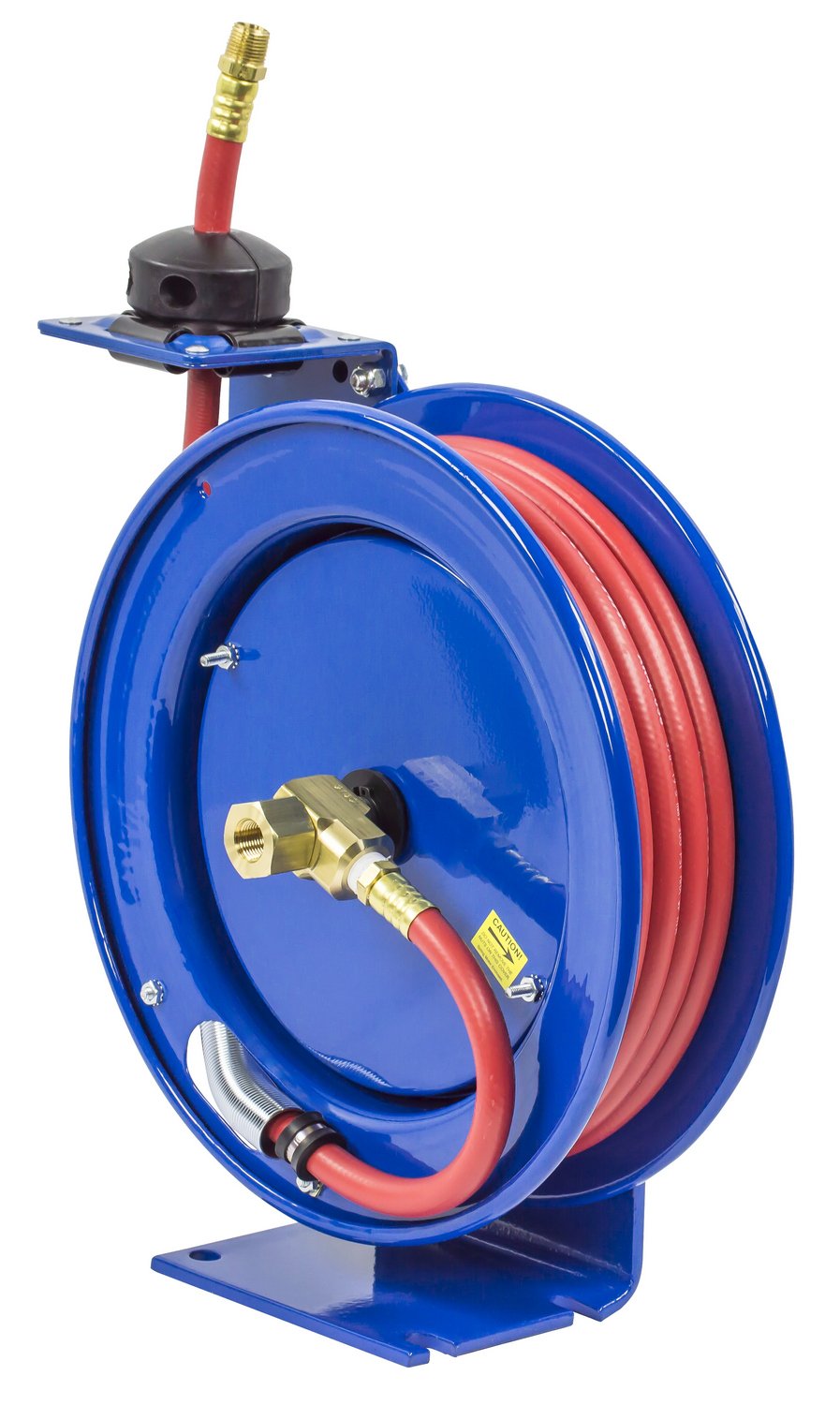 Low Pressure Coxreels P-LP-325 Retractable Air/Water Hose Reel: 3/8" I.D., 25' Hose Capacity, with hose, 300 PSI, Made in USA