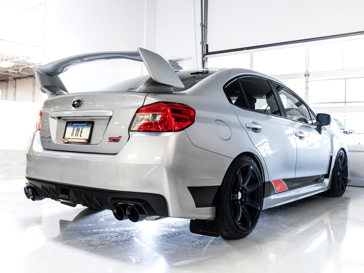 Subaru STI / WRX Sedan AWE Tuning Touring Exhaust - Diamond Black Tip (102mm)