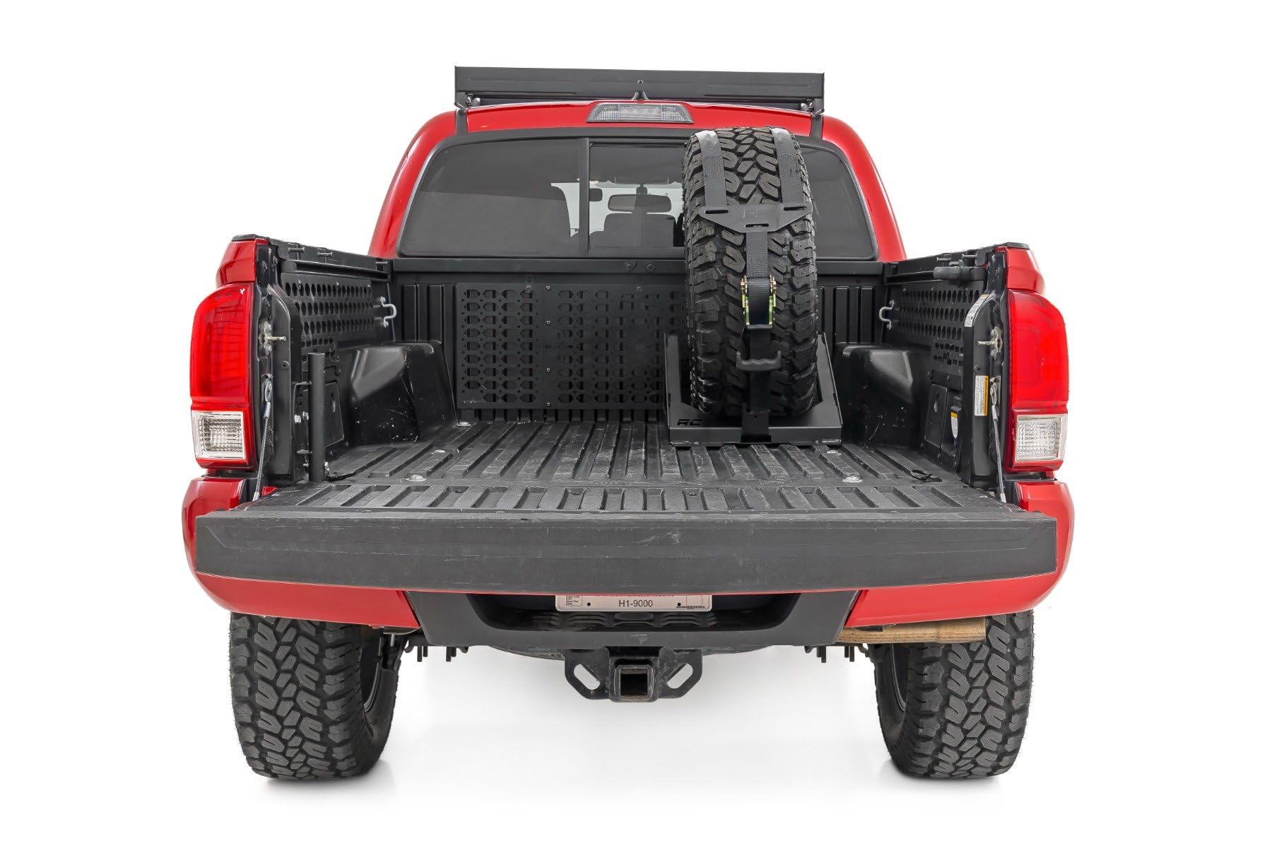Rough Country Spare Tire Carrier Universal Bed Mount for Pickup Trucks - Fits Tires 33" to 40"