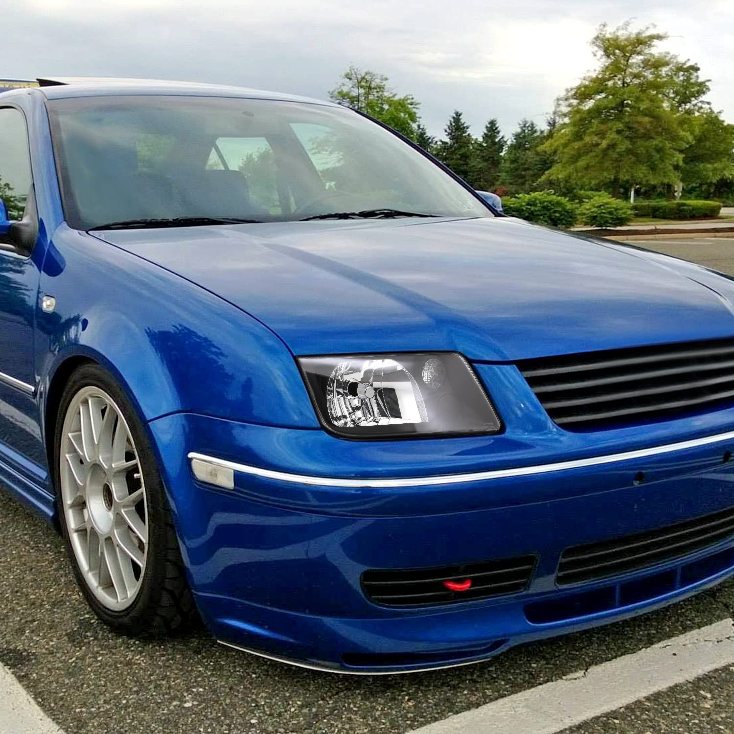 Black SPEC-D TUNING Headlights w/o Built-in Fog Lights Compatible with 1999-2005 Volkswagen Jetta Bora Mk4 1999-2005 L+R Pair Head Light Lamp Assembly