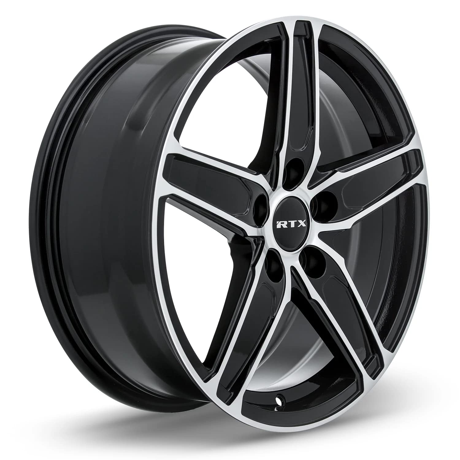 Custom RTX FROST Wheel - 17x7, 40 Offset, 5x100 Bolt Pattern, 56.1mm Hub - Black with Machined Face Rim