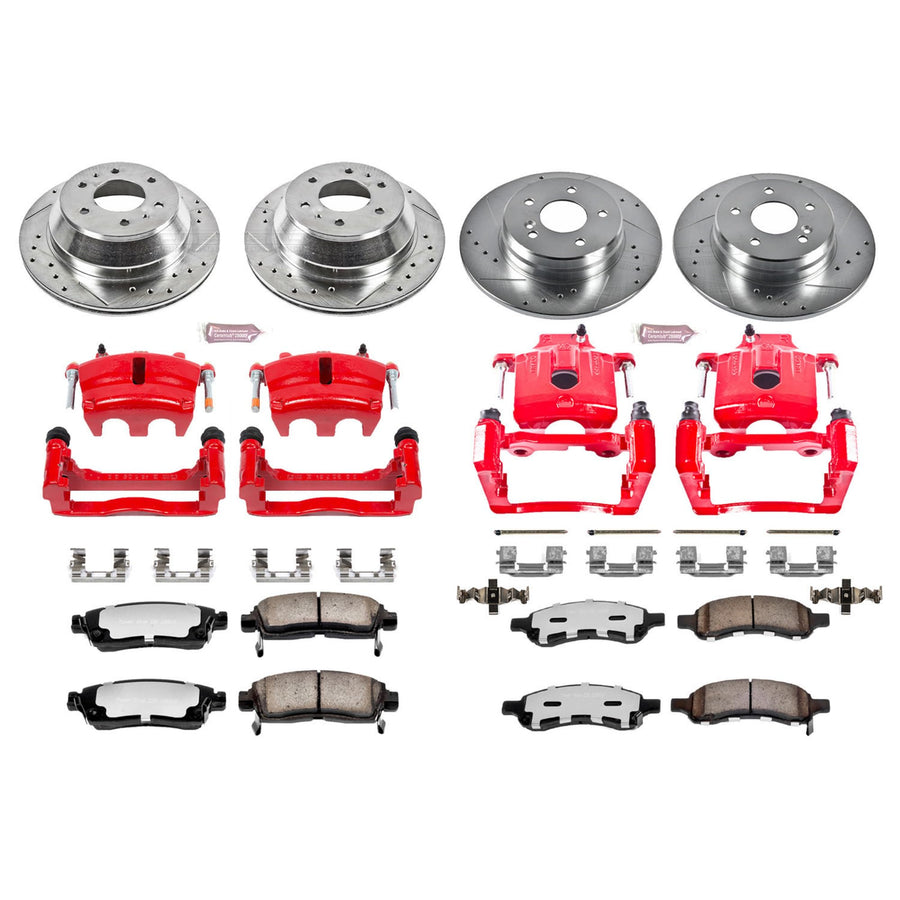 Power Stop Z36 KC2085B-36 Brake Kit Front & Rear with Calipers For Buick Rainier, Chevrolet Trailblazer, GMC Envoy, Isuzu Ascender [Model Specific]