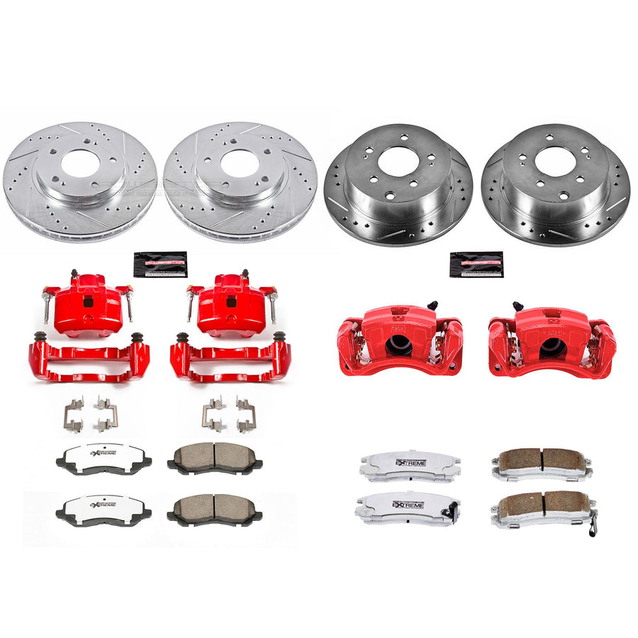 Power Stop Z26 KC2395-26 Front & Rear Street Warrior Brake Kit Mitsubishi For Mitsubishi Galant 2004-2012 [Model Specific]