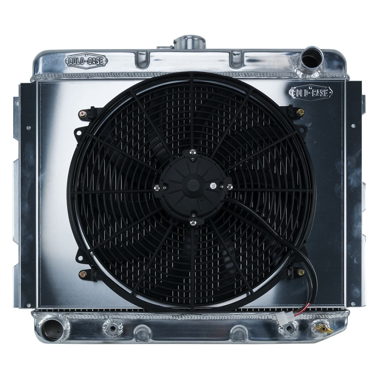 BB Aluminum Performance Radiator And 16 Inch Fan Kit 68-73 B,E Body 16 x 22 Inch AT Cold Case Radiators