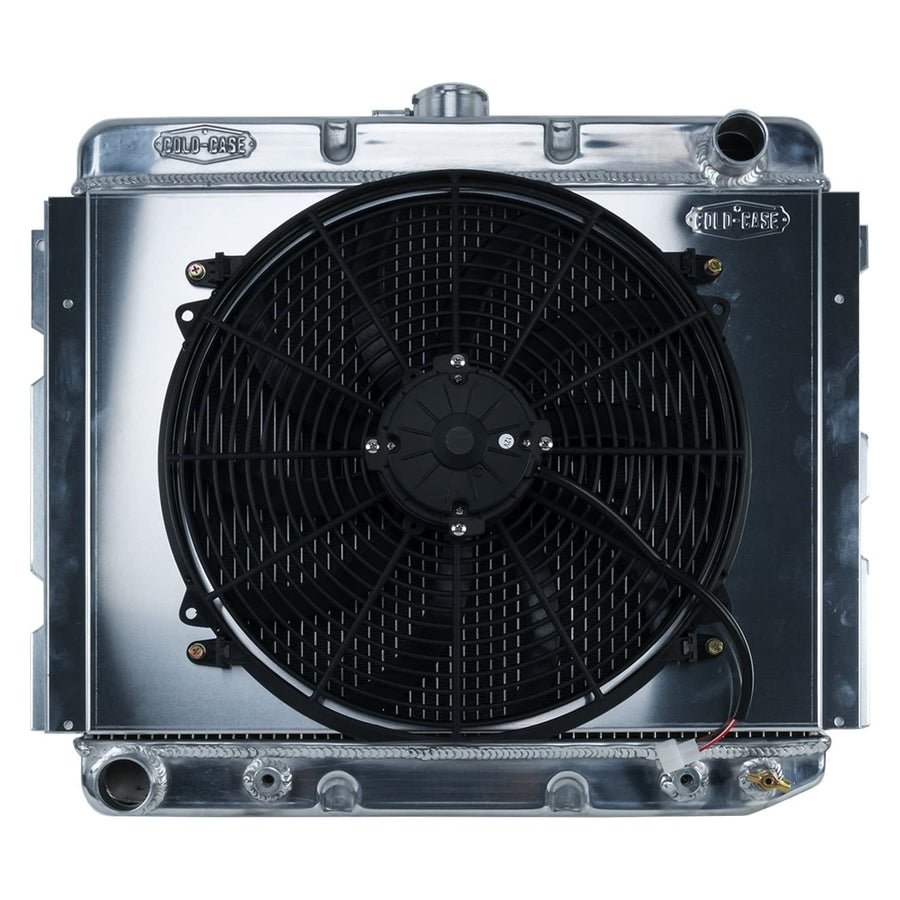 BB Aluminum Performance Radiator And 16 Inch Fan Kit 68-73 B,E Body 16 x 22 Inch AT Cold Case Radiators